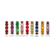 CMZ00096. 14K Solid Gold Gemstone Round Ring Slider
